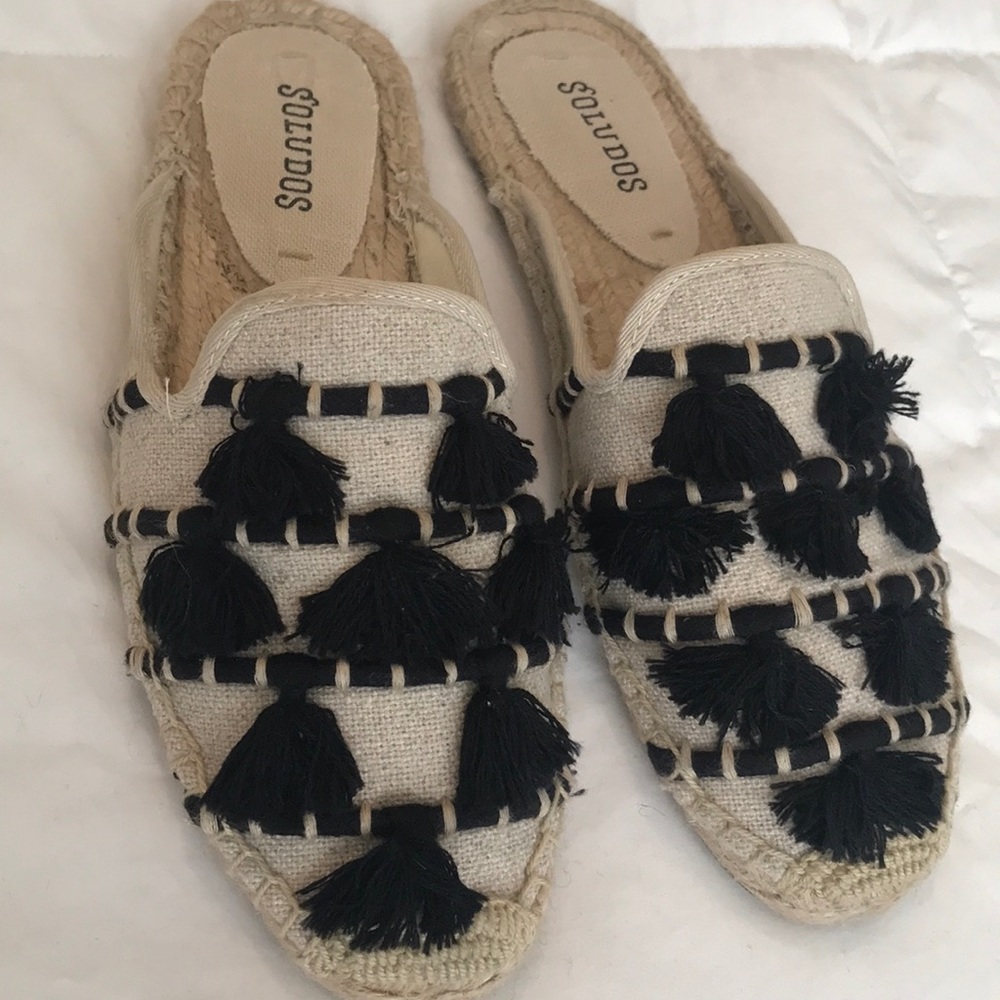 Nwt Soludos Slip On Slides Tassel Summer Shoes 5.5 - image 2